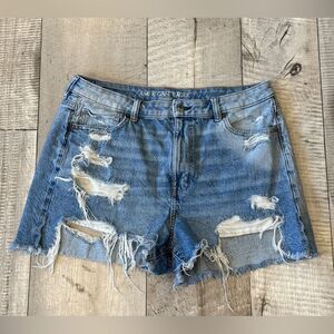 American Eagle Outfitters Distressed Denim Mom Shorts
